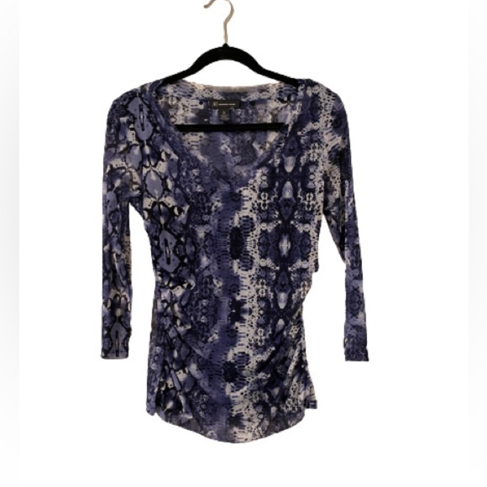 Inc. Mesh blue, black and white multi-colored top - size M